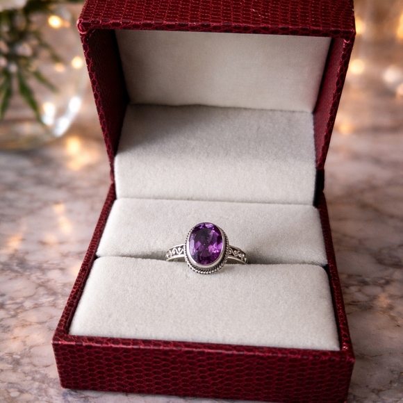 925 Sterling Silver Jewelry - 💜✨Title:925 Sterling Silver Amethyst Ring – Size 6 – New